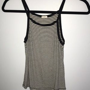 Black and white stripped tank top.